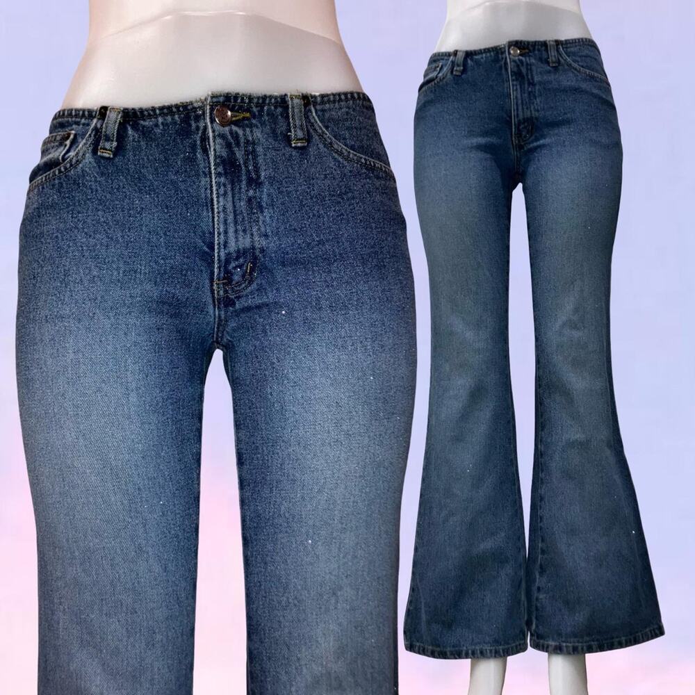 Vintage 90s y2k sparklly angels flare jeans